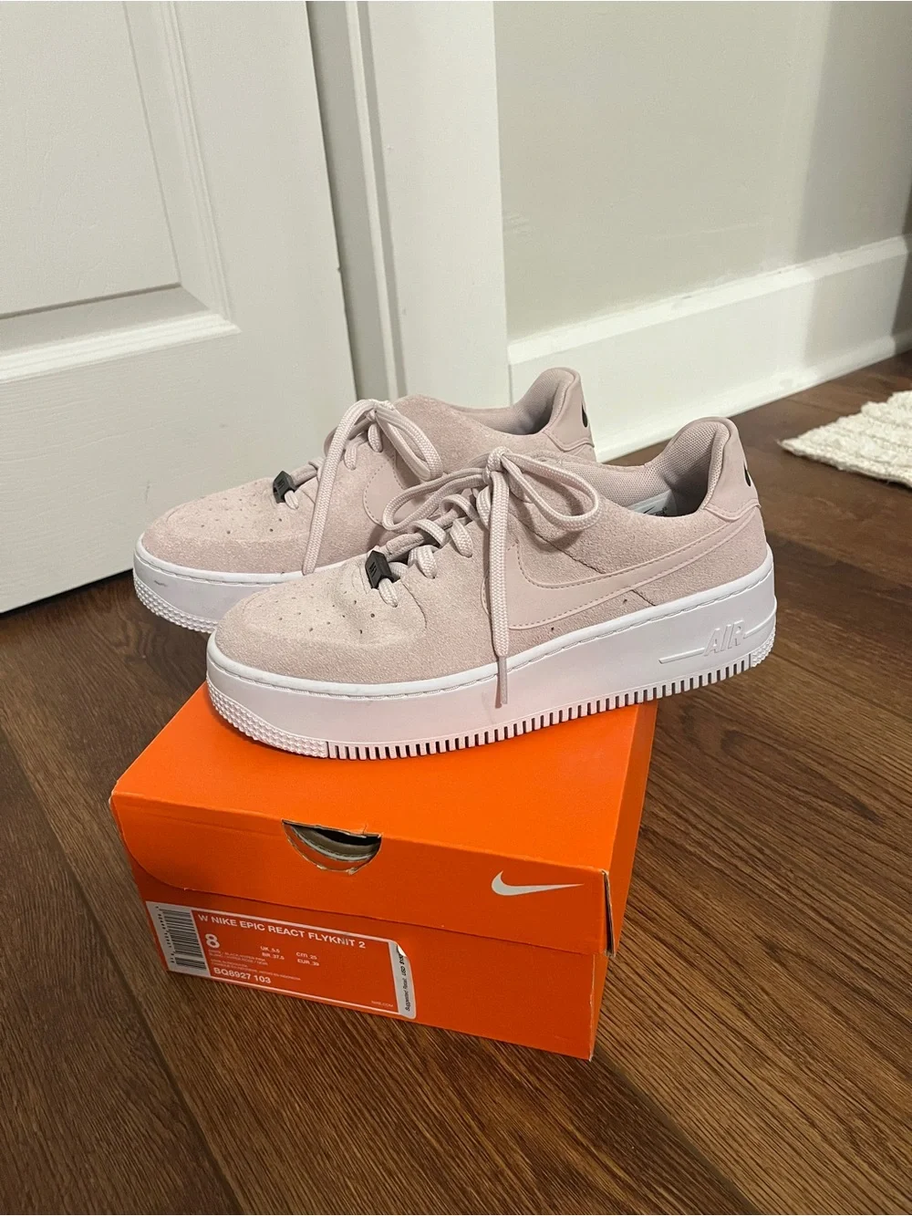 Nike Pink Suede Platform Lace-Up Sneakers